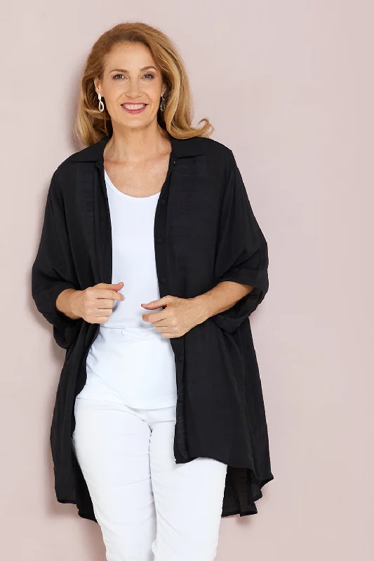 Tunic-style women's topsComfort Shirt - Black