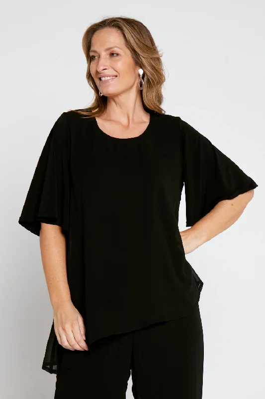 Boutique women's topsSerendipity Chiffon Top - Black