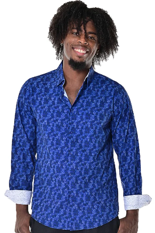 White women's topsBohio Mens Casual Print Shirt - Vacay Long Sleeve Button Up Night Life - MXL1678