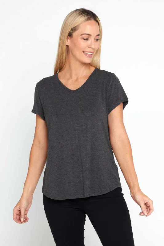 Petite women's topsBamboo Tee - Charcoal