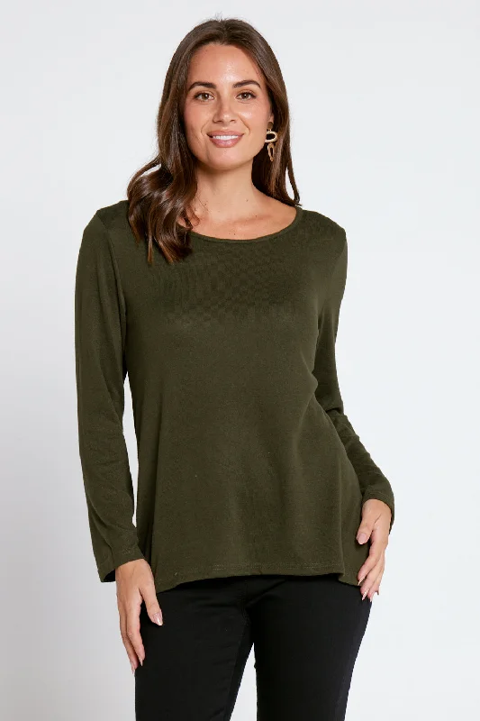Floral print women's topsRory Knit Top - Khaki