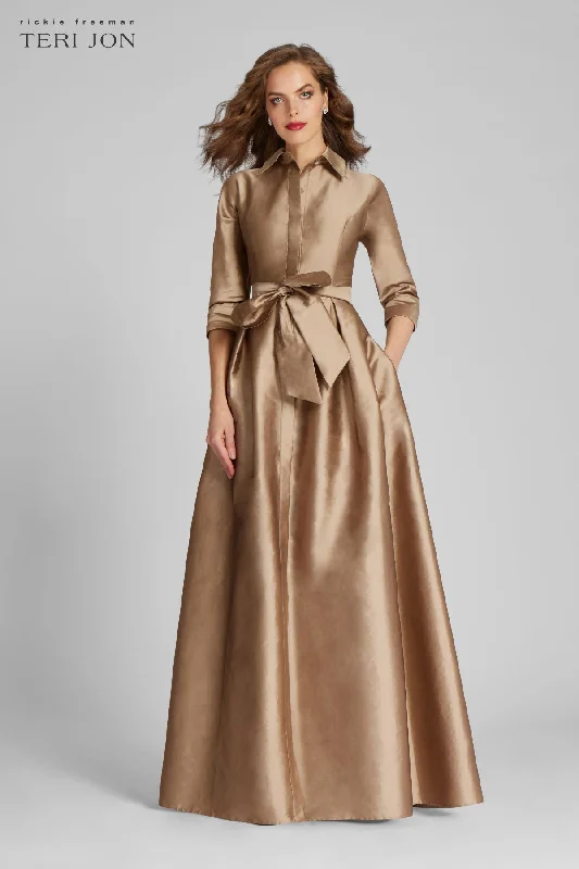 High-street women's topsTaffeta Shirt Waist Gown