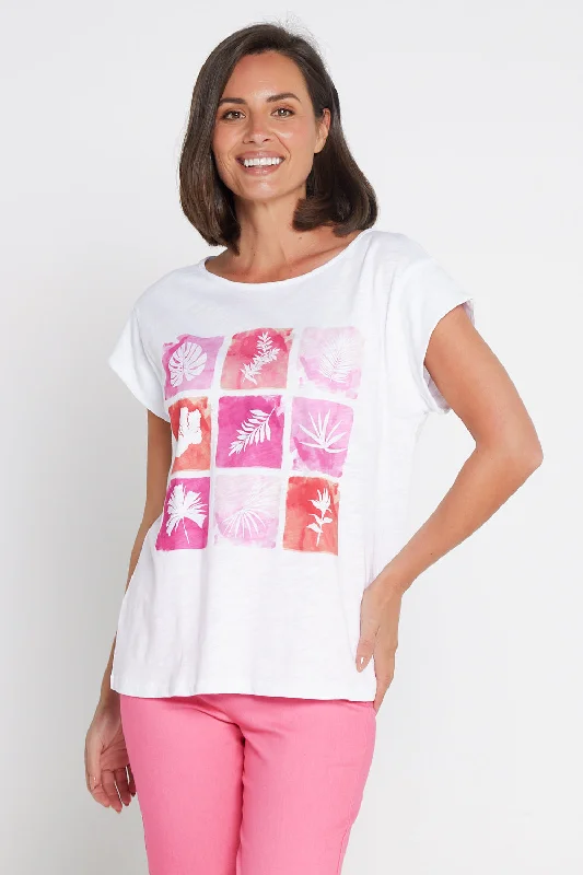 Sequined women's topsKeylines Slub Boatneck Tee - Watermelon Blooms