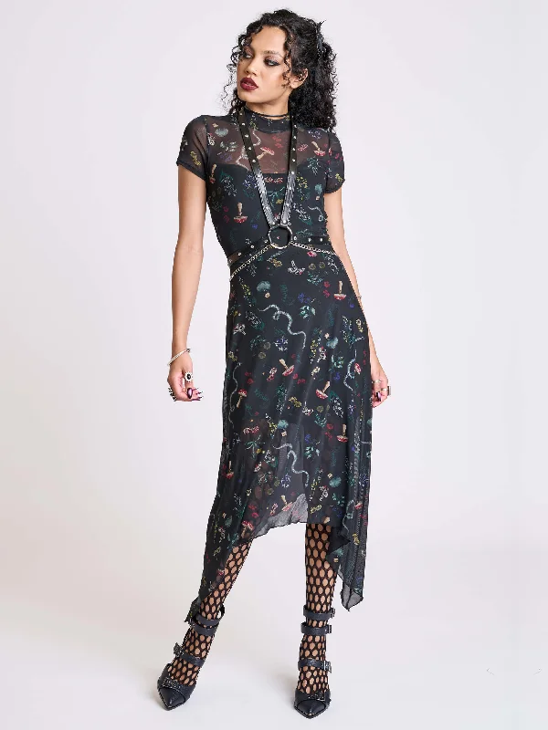 Glamour dresses for red carpet appearancesBotanical Mesh Dress