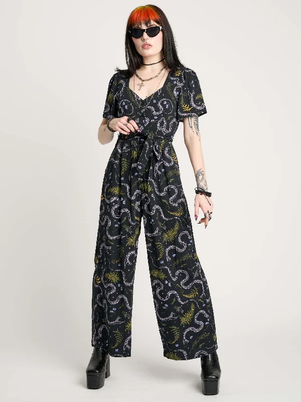 Fit-and-flare dresses for womenFloral Snake Romper
