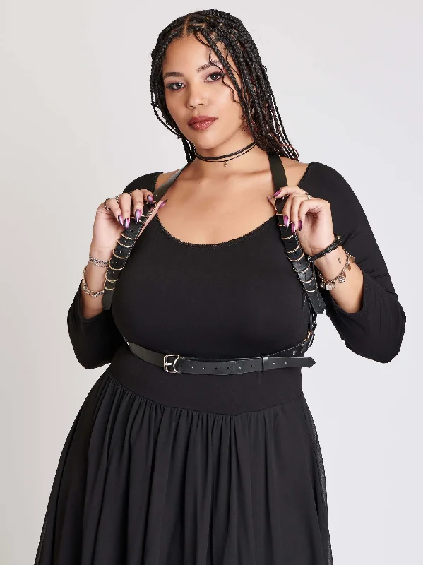 Tight-fitting dresses for womenRing Strap Shoulder Harness