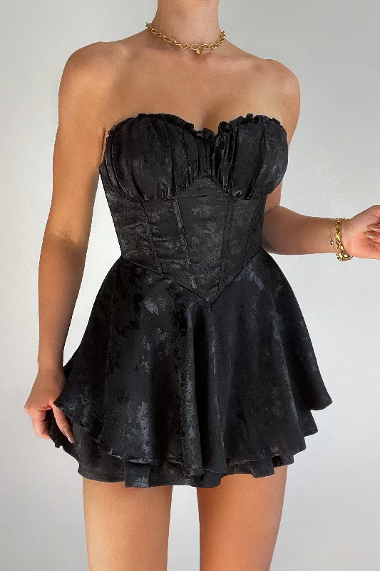 Mini dresses for womenTinlee Floral Playsuit - Black